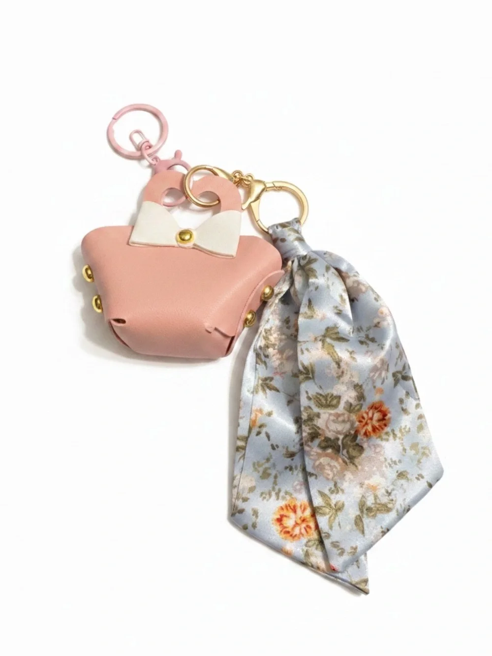 New Mini Bag with Heart & Bow Accents & Floral Mini Twilly Fun Whimsical